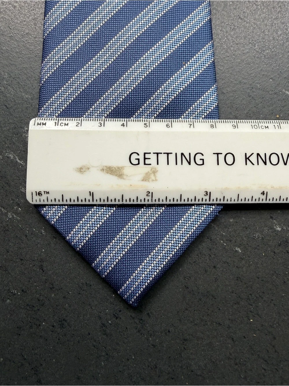 Classic Navy Blue Diagonal Stripe Tie David Donahue Made in USA 100% Silk
